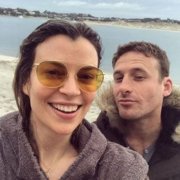 Sarah Wilson with her husband, Dean O’Gorman.